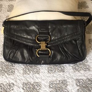 BCBGMAXAZRIA black leather purse/clutch